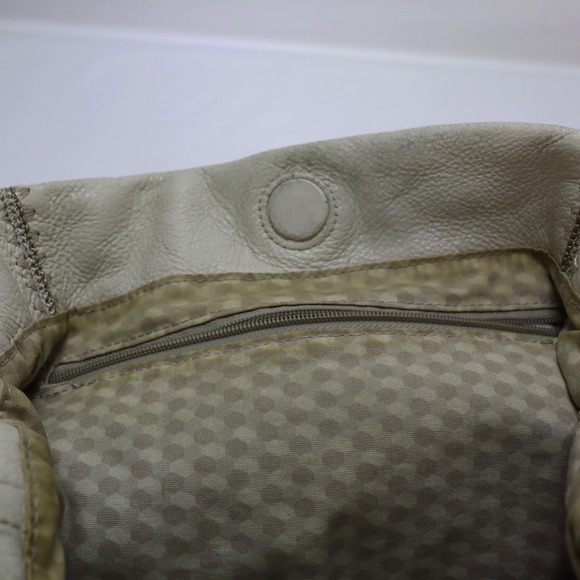 Brighton Pewter Anju Embellished Purse Jewel Masterpiece White Leather Bag Hobo - Picture 10 of 11